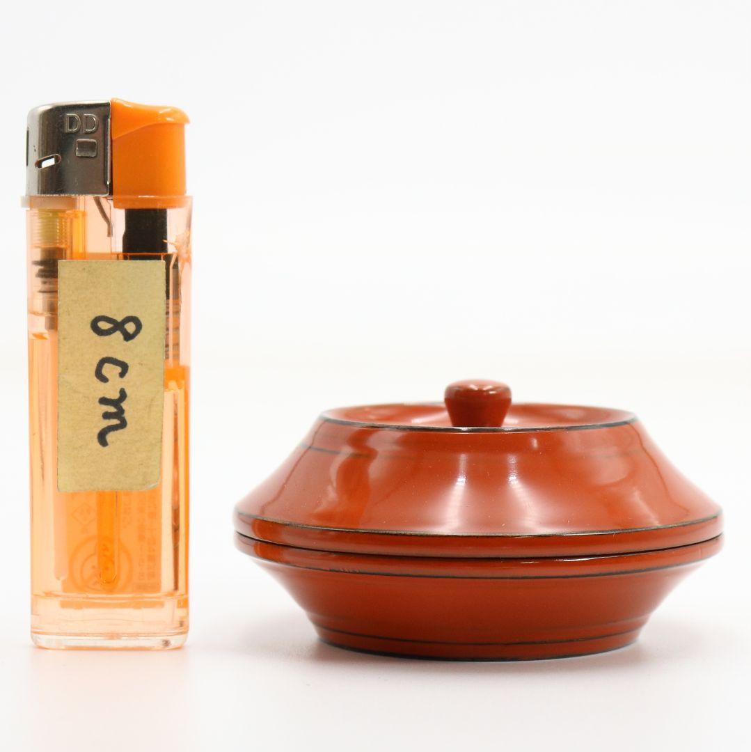 一良作 根来塗 香合 茶道具 共箱　C1067