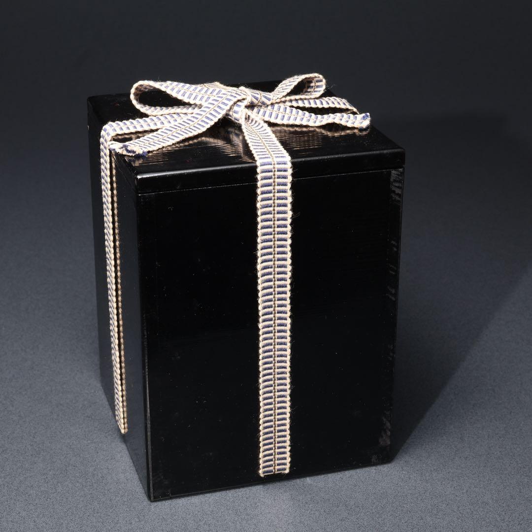棗　高台寺蒔絵　朱漆　一后一兆　二重箱共箱　共布　R1691