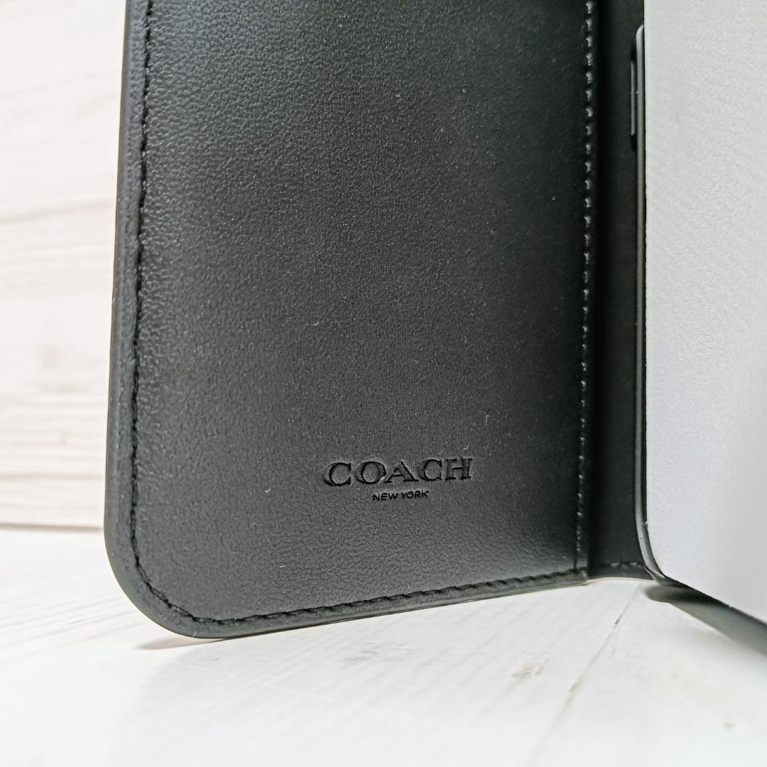 【未使用】COACH iPhone 12/12 pro 手帳型ケース ブラック