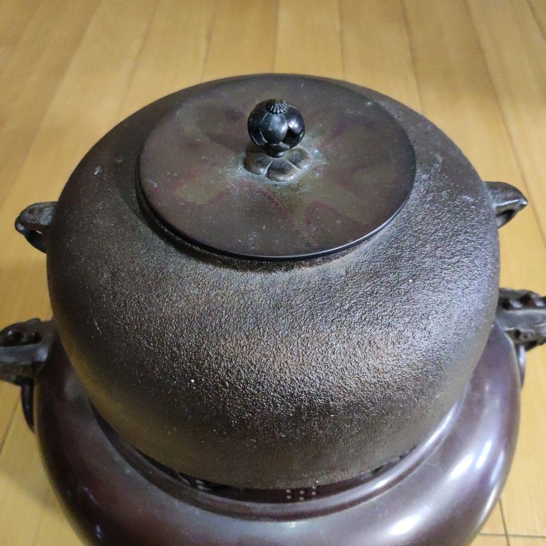 茶道具の茶釜、風炉釜、電熱器セット