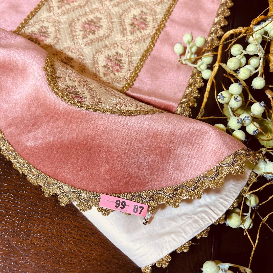 ベルギー ドイリー アンティーク　刺繍 ゴブラン織り　おまけ家具用タッセル