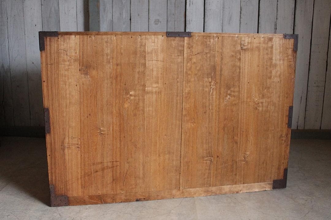 丸金具　時代箪笥3段　タンス　収納　古家具　古民家　時代家具