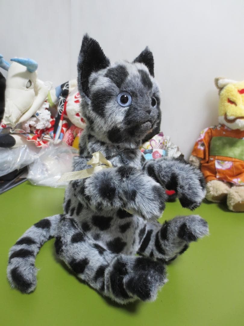 アトリエPEENATS　テディベア作家　猫ぬいぐるみ　ネコ　30㎝