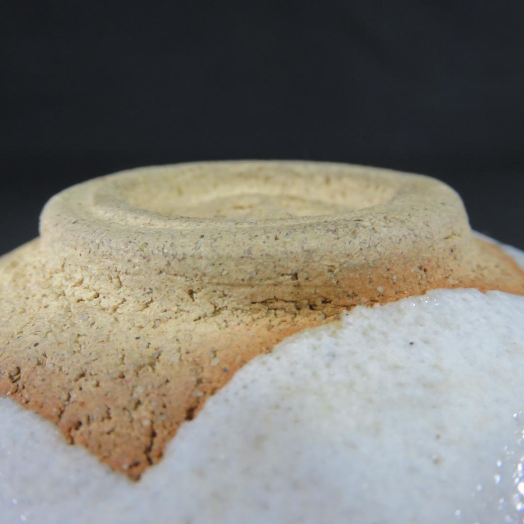 茶碗 志野 松古釜 芳丘 楕円 抹茶碗 茶器 茶道具 木箱 共箱