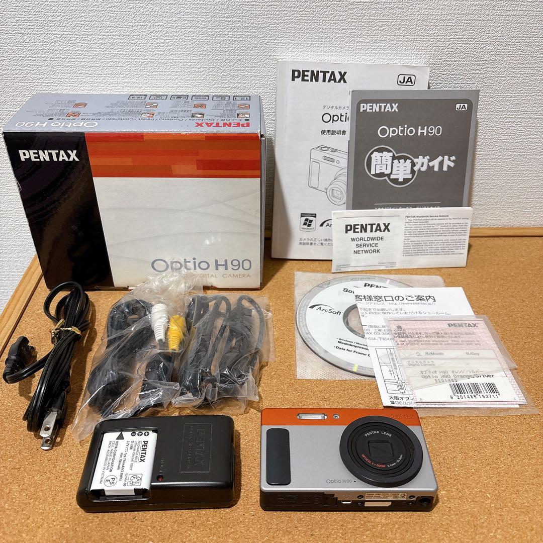 美品 PENTAX Optio H90 オレンジ シルバー　可愛すぎるコンデジ