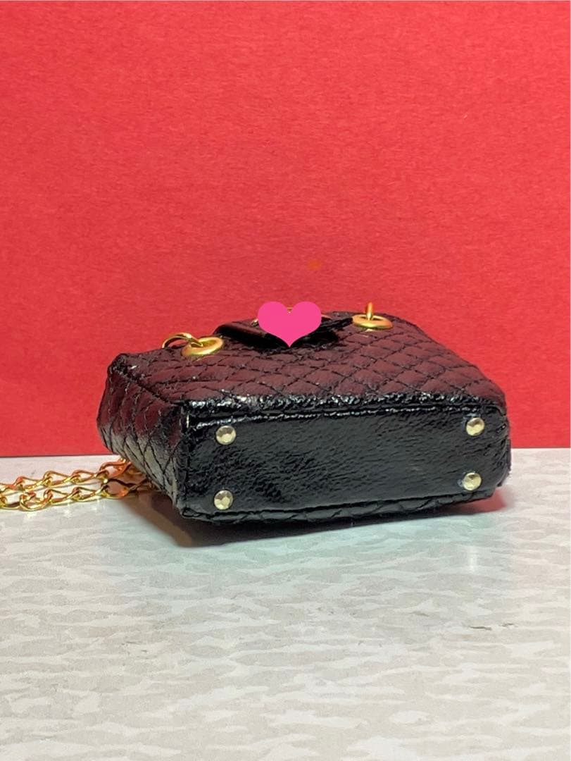 ★ハンドメイド★ ミニチュア チェーン トートバッグ BK