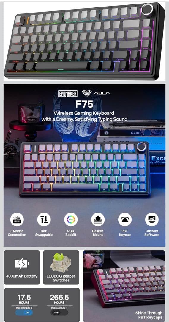 EPOMAKER x Aula F75 ゲーミングキーボード