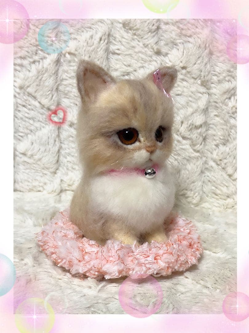 羊毛フェルト。猫。オーダーNo.41