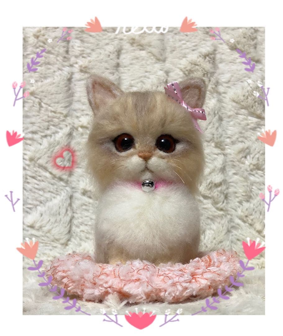 羊毛フェルト。猫。オーダーNo.41
