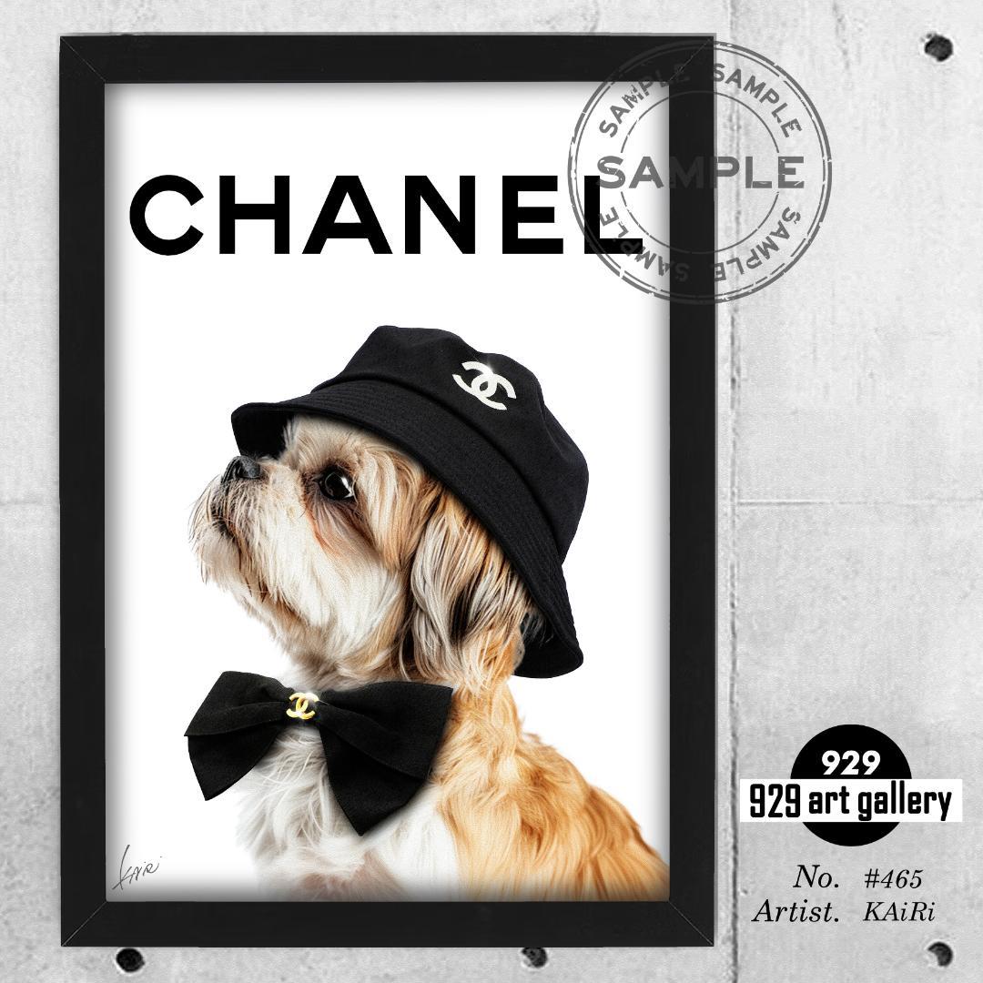 CHANEL type☆オマージュアートインテリアポスター＃465★シーズー犬