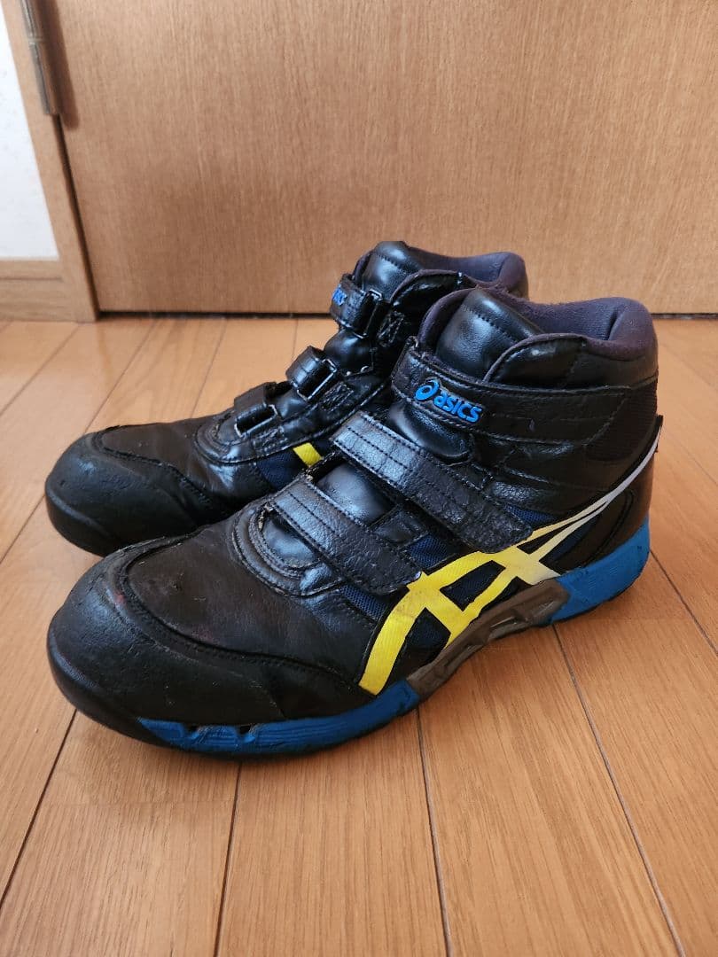 ASICS ハイカット安全靴 ブラック/イエロー/ブルー