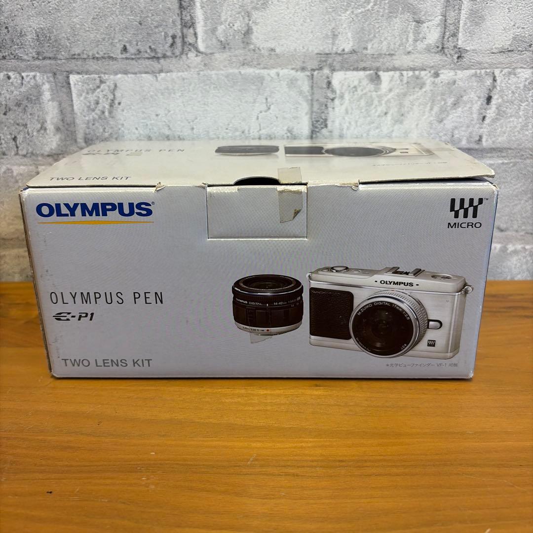 【元箱付OLYMPUS PEN E-P1 ツインレンズキット シルバーフルセット