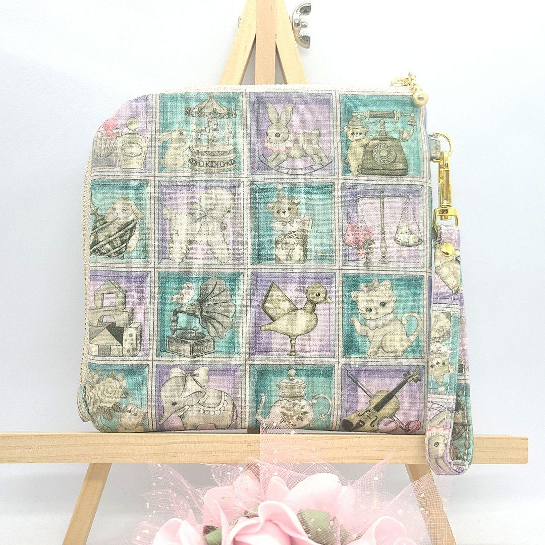 ピカピカ◎Handmade L字型ファスナーポーチ❣️◎４点セット