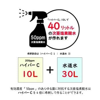 【新品】次亜塩素酸水 200ppm 10リットルBOX ハイパーC 除菌剤業務用
