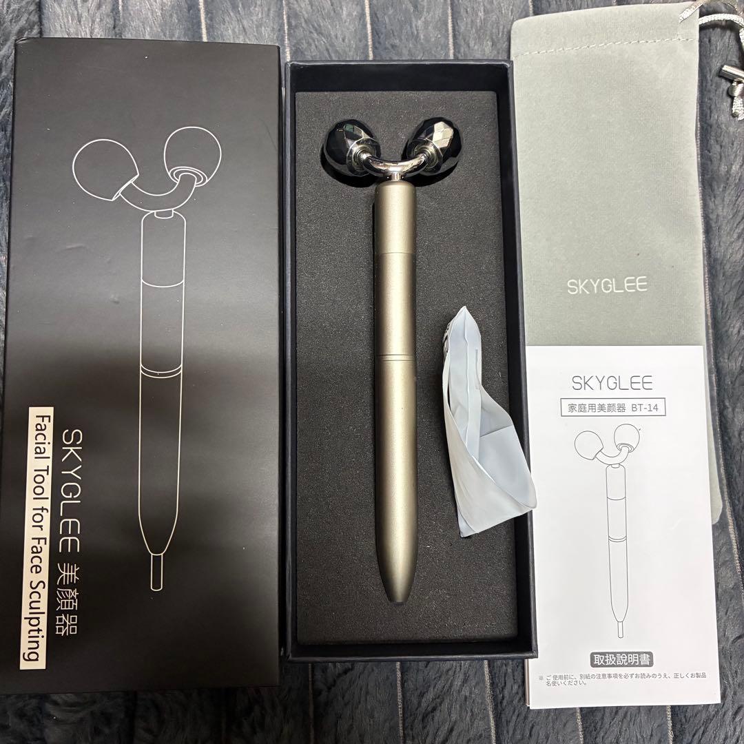【新品未使用】フェイス マッサージローラー ツボ押し バネ式 テラヘルツ