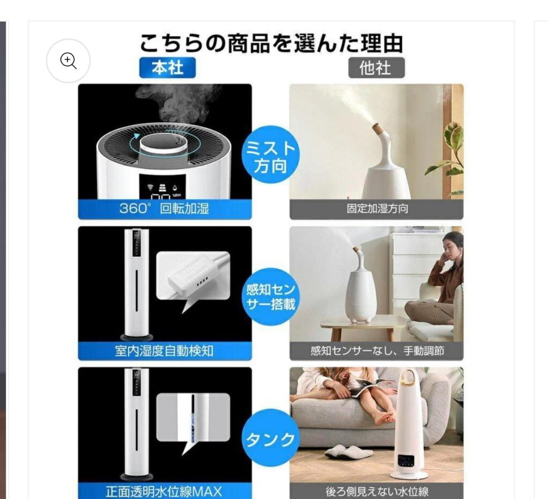 未使用品⭐️ TJ-T6超音波式タワー型加湿器　7,5L 空気清浄機