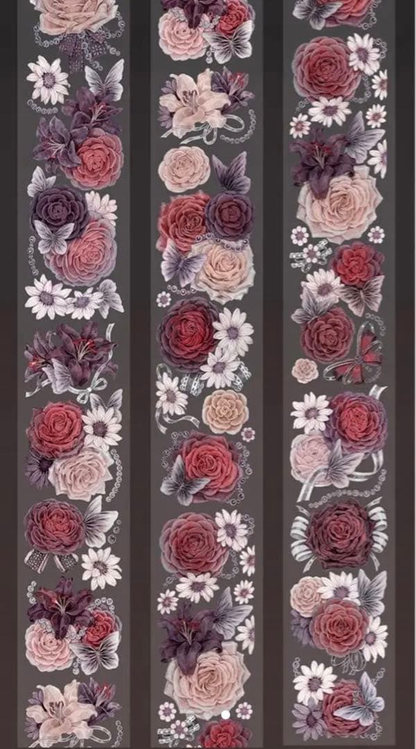 【K56】海外マスキングテープ　切り売り　コラージュ　お花　フラワー 薔薇
