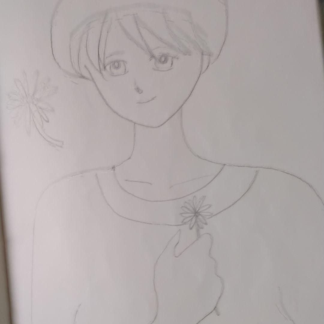 ベレー帽ショートカット女性イラスト