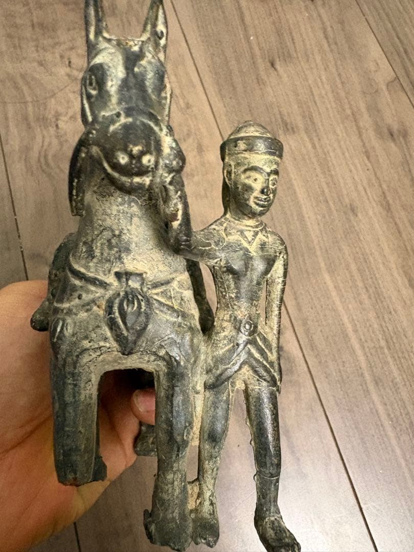 古銅仏像 馬乗 古玩 仏教美術 古銅 置物