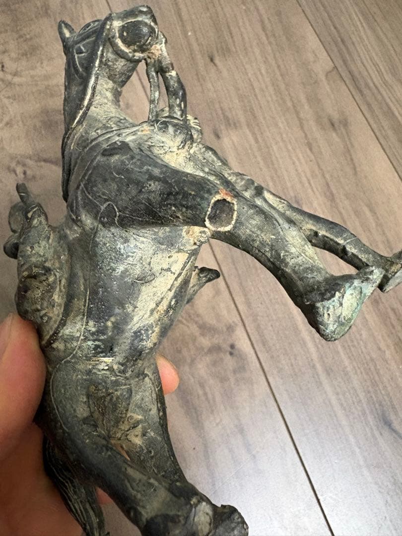 古銅仏像 馬乗 古玩 仏教美術 古銅 置物