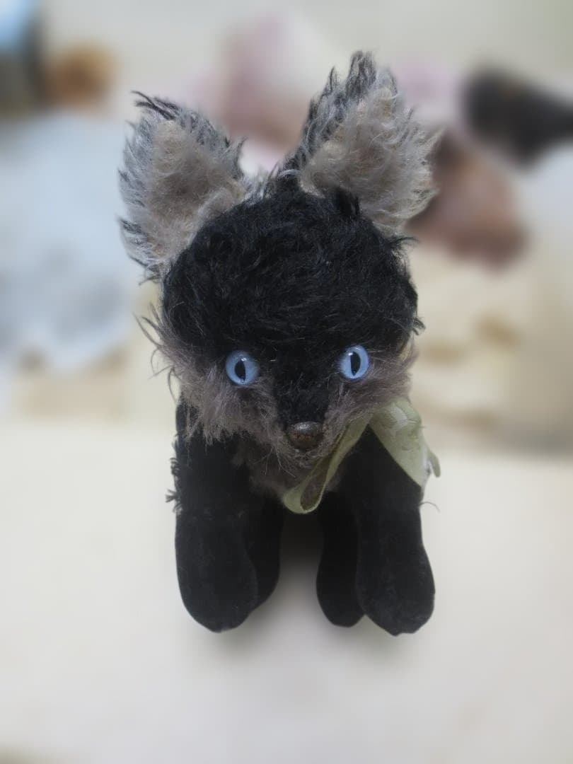 国内作家様　テディベア　きつね（黒）22㎝　キツネ　狐　NANA4