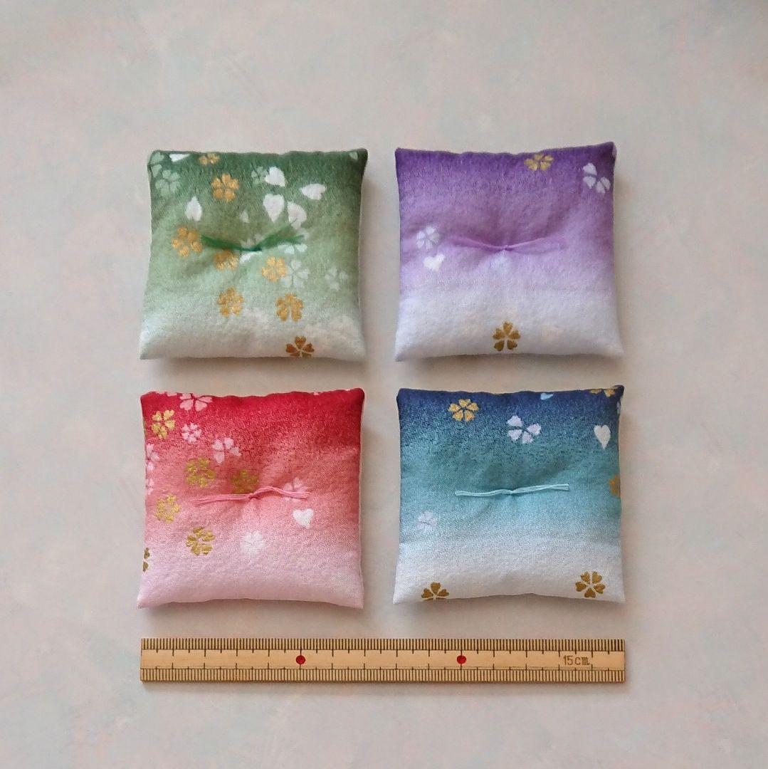 ミニ座布団 置物用 桜吹雪 ハンドメイド ミニチュア