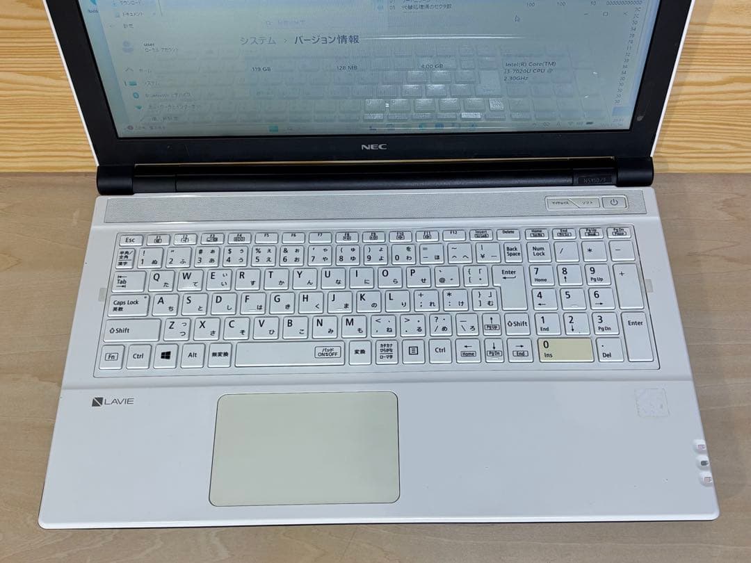 Win11入りジャンク i3モデルノートPC i3-7020U SSD128GB