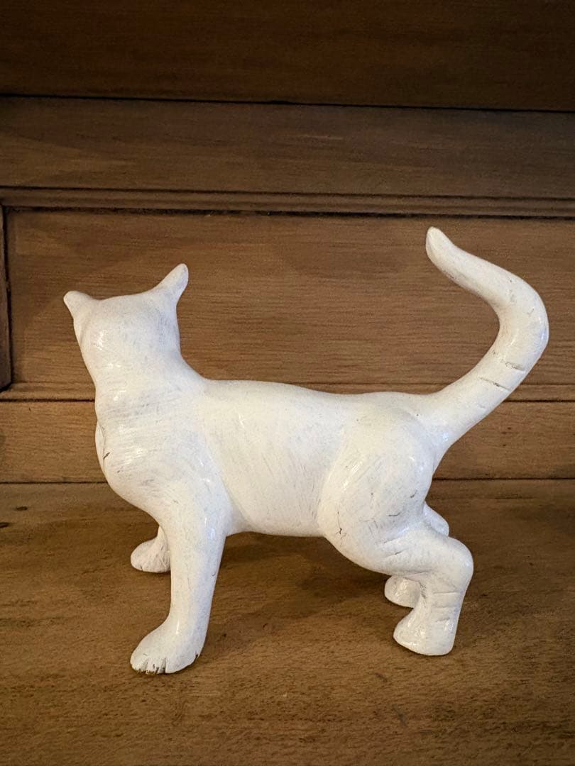 フランスアンティーク　真鍮製　猫のオブジェ　イギリス　ネコ　置物　人形