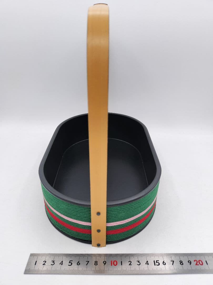 d101【未使用】組紐手付莨盆 煙草盆 田原一斎 木箱 茶道具