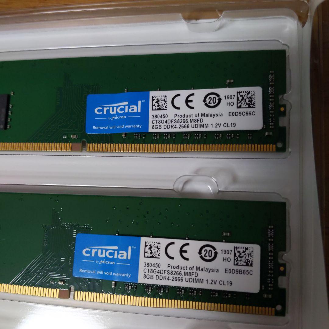 Crucial DDR4-2666 16GBキット 2x8GB