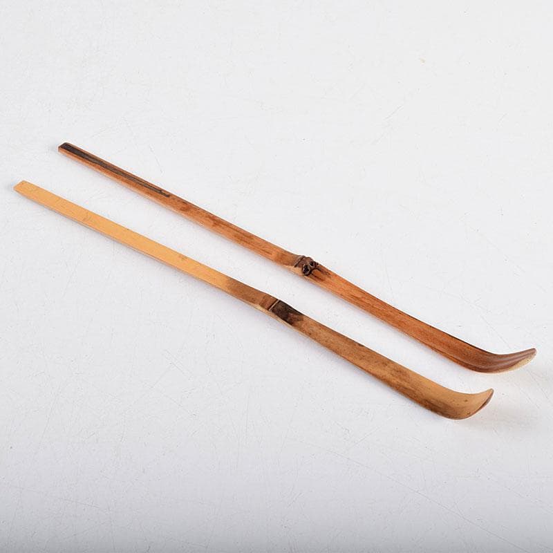 茶道具　辻竹峰作　茶杓　一双　銘二人静　前大徳　方谷豊宗書　共筒共箱　C8912