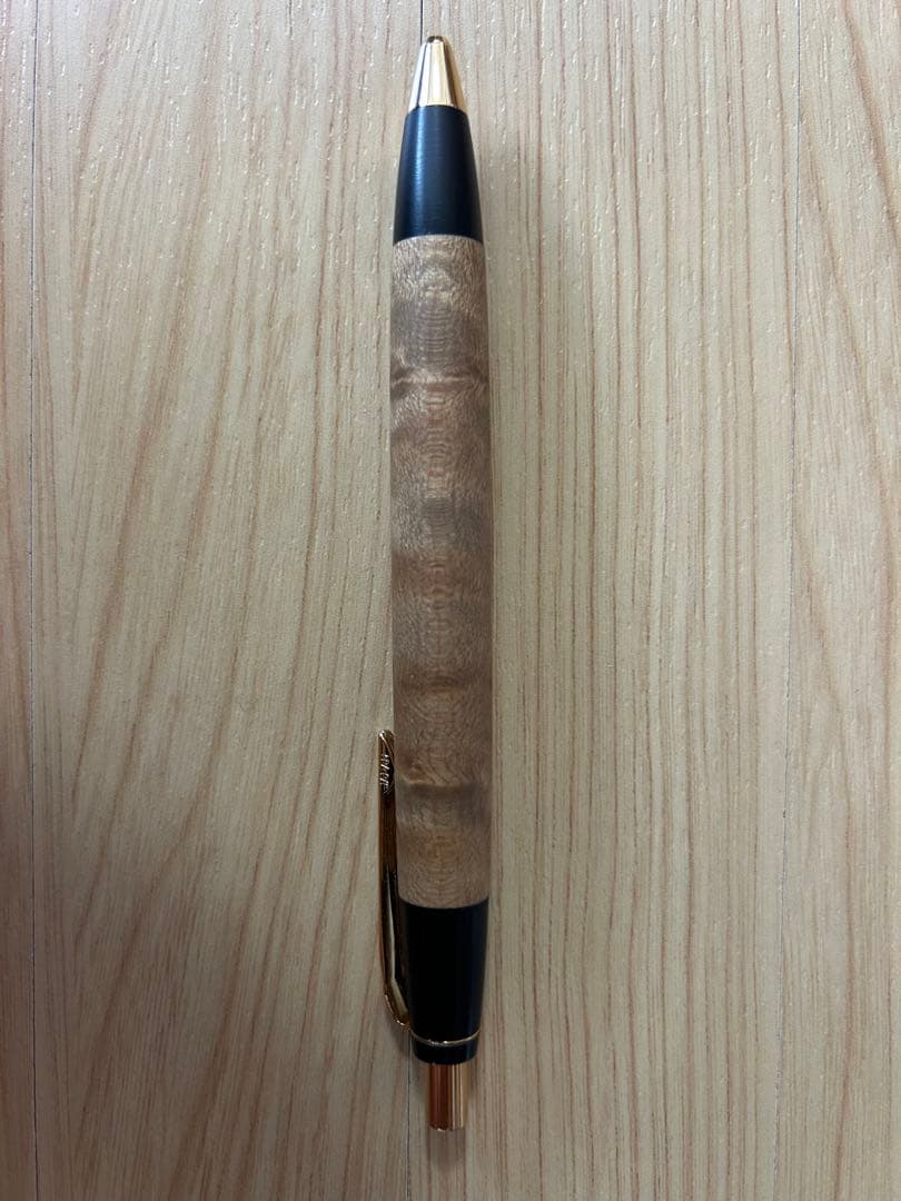 野原工芸　バーズアイメイプル　スタンダードボールペン　ゴールド　ツバメノート特典