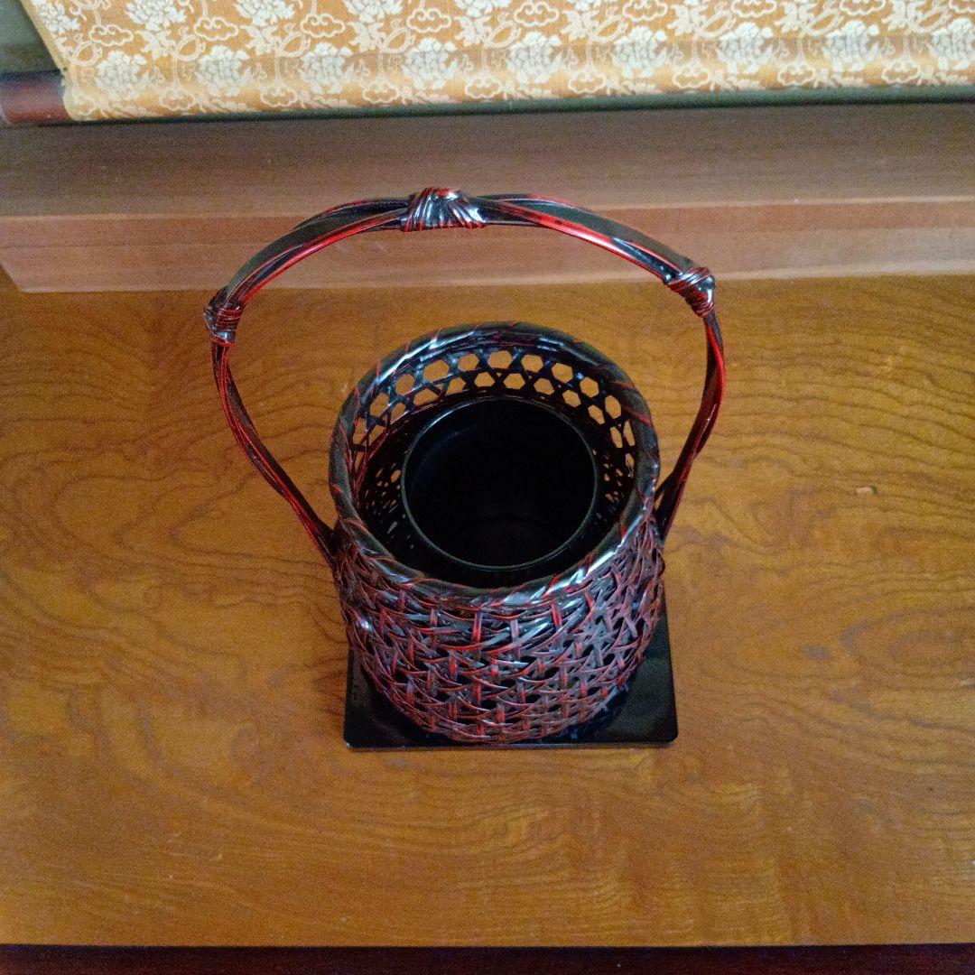 【新品】籃胎漆器　花籠　花器
