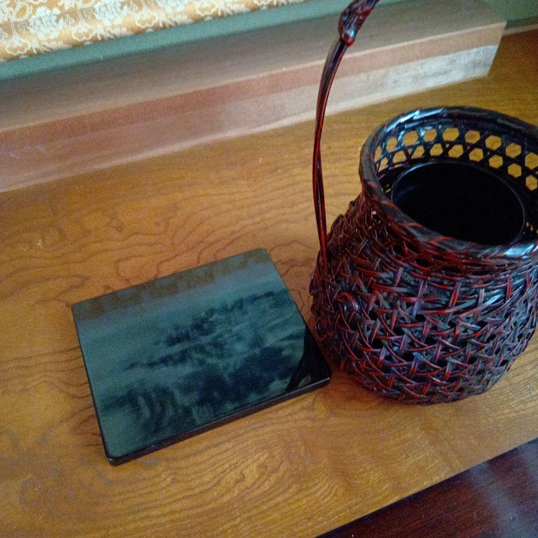 【新品】籃胎漆器　花籠　花器