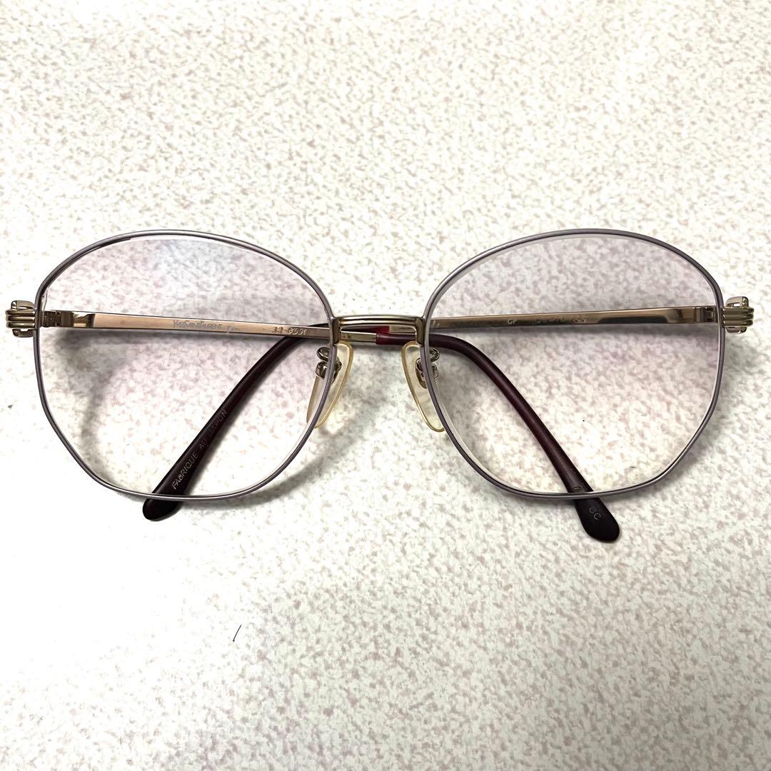 度入り YSL イヴサンローラン メガネ 32-6500 ゴールド ヴィンテージ