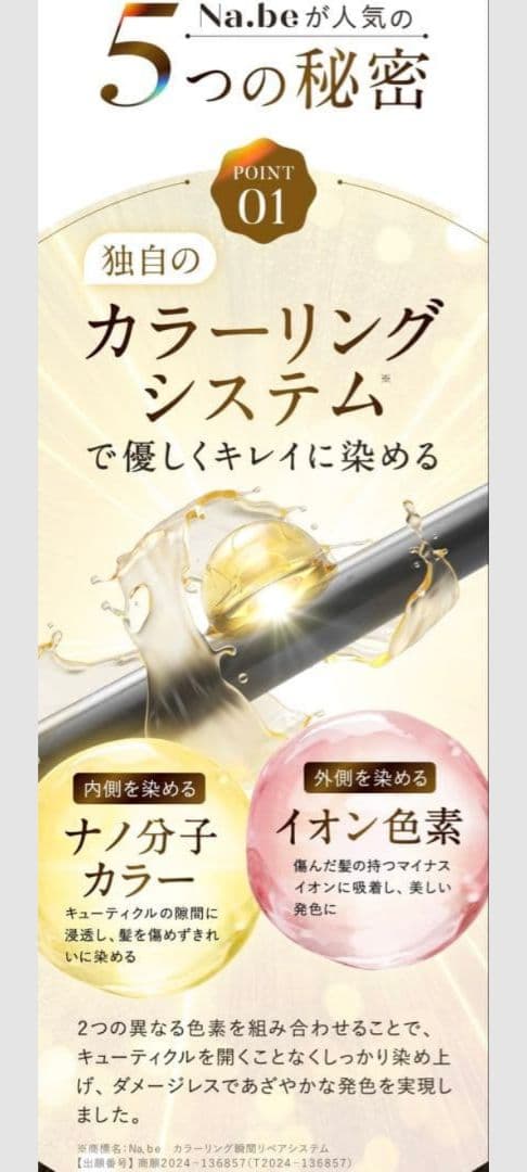 Na.be ヘアカラーシャンプー モカブラウン 300ml1袋と本体270ml