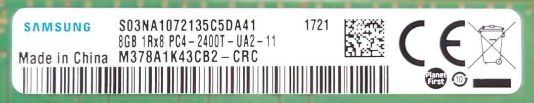 【動作確認済】メモリ Samsung DDR4 2400 8GB×2枚