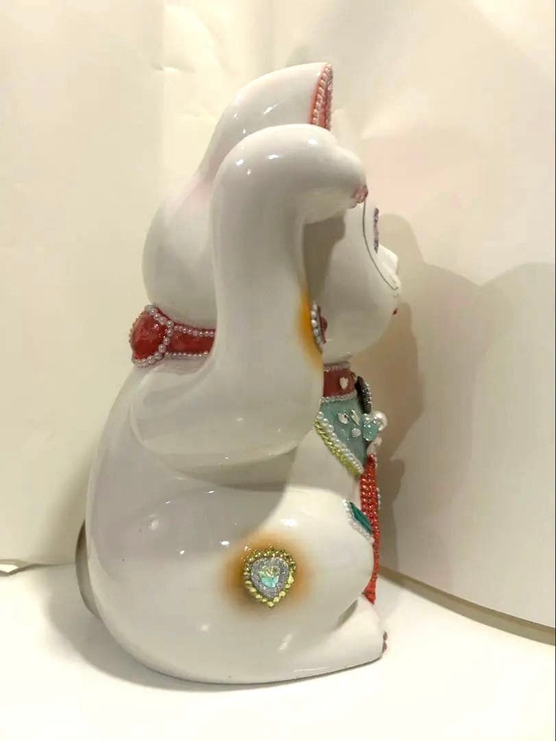招き猫 デコ スワロフスキー風 金運 開運 商売繁盛 開店祝い 25cm