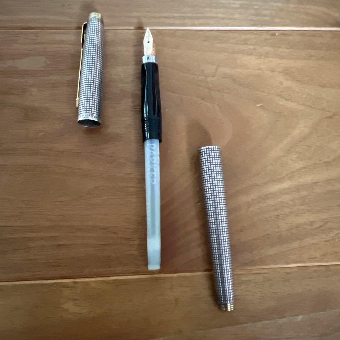 PARKER パーカー万年筆75 スターリングシルバー シズレ　14K 極細