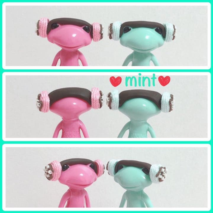 追加♡ハートチョコイヤーマフラー(ミント)♡