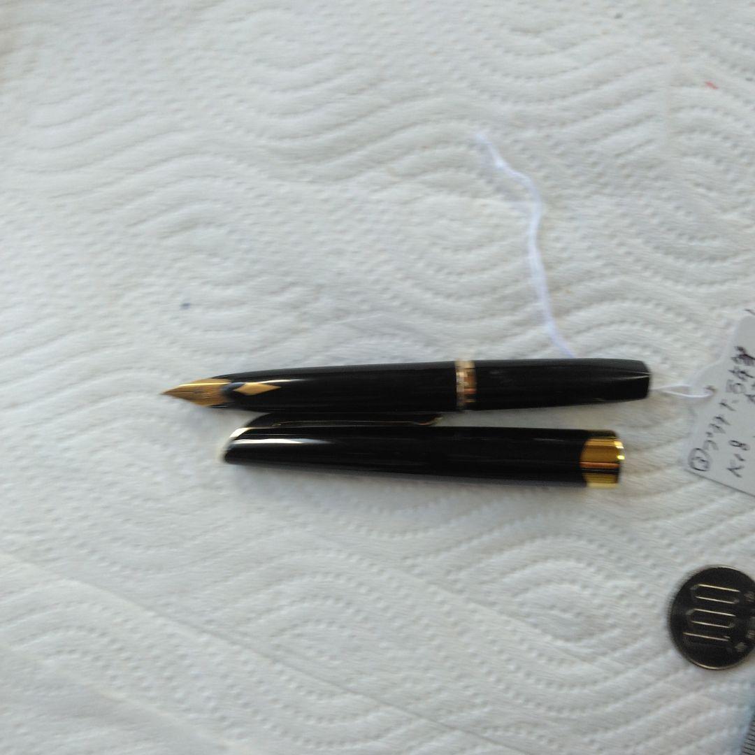 プラチナK18 黒 万年筆 金色ペン先