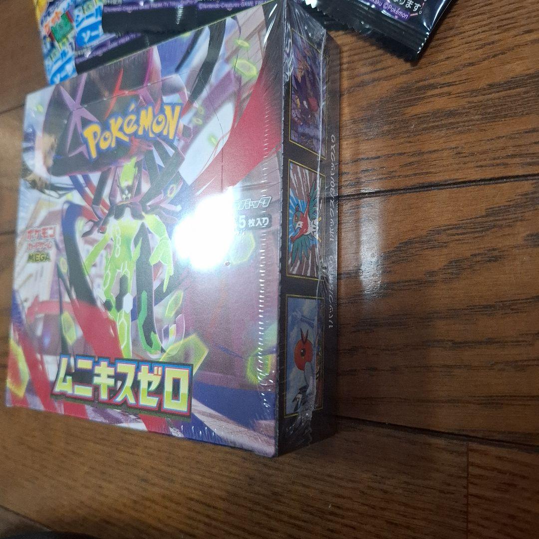 新品未開封ポケカ ムニキスゼロ BOX シュリンク付 ＆ シールブックガム 5個