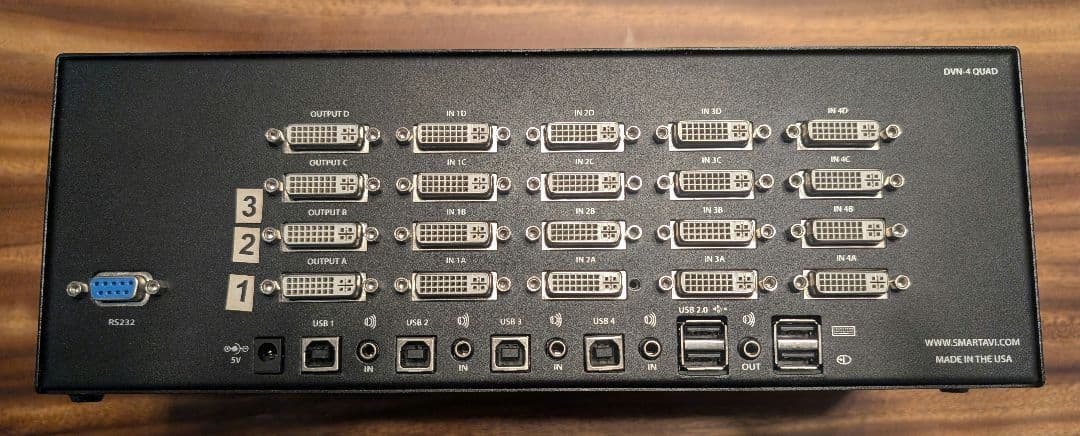 SmartAVI DVN-4Quad 4ポート クアッドDVI KVMスイッチ