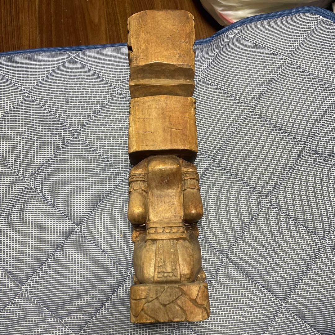 アフリカ　木製彫刻 先住民風 約30cm