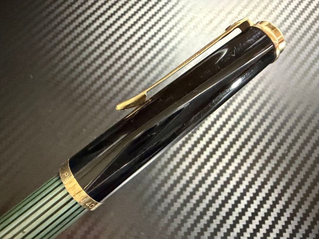 美品 ペリカン 400NN M&K 緑縞 EF 極細字 万年筆