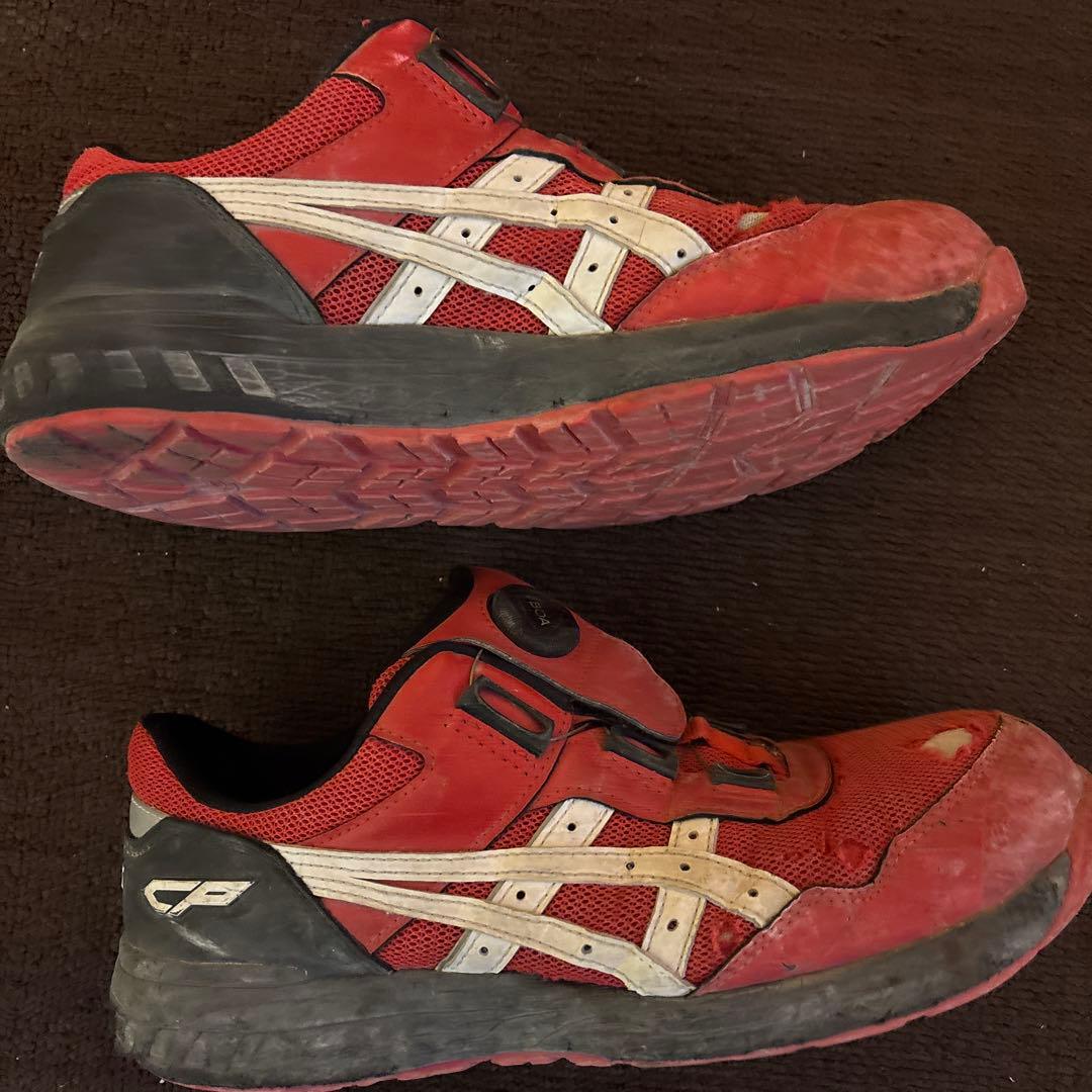 ASICS 安全靴 レッド 26センチ