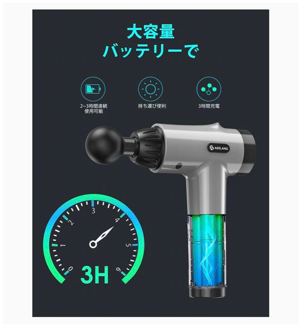 ❣️マッサージガン❣筋膜リリースガン 20段階調整 軽量 静音 筋膜ガン 新品