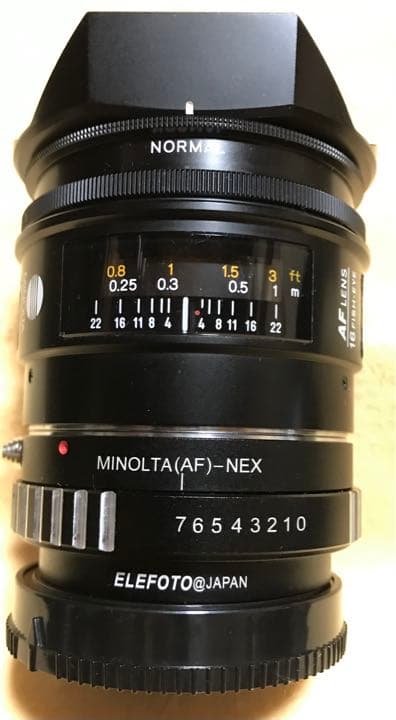 Minolta AF 16mm f3.8 マウントアダプター付き