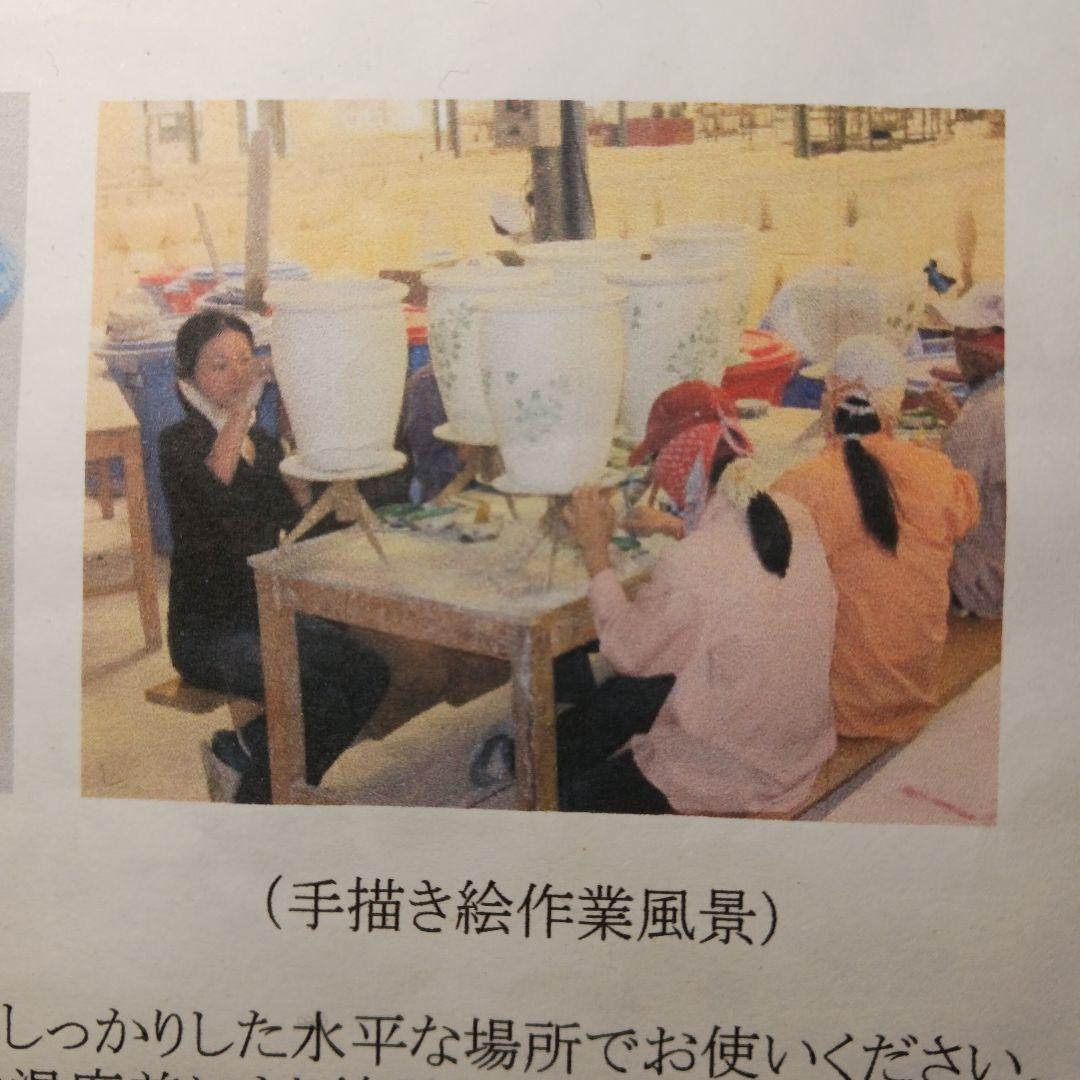新品　∅41　陶器　睡蓮鉢　メダカ鉢　手書き絵　イチゴ柄　手造り　高級　5LSC