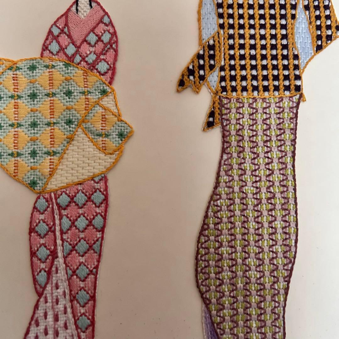 ハンドメイド　押絵　色紙3点セット額縁１つ付き　まとめ売り